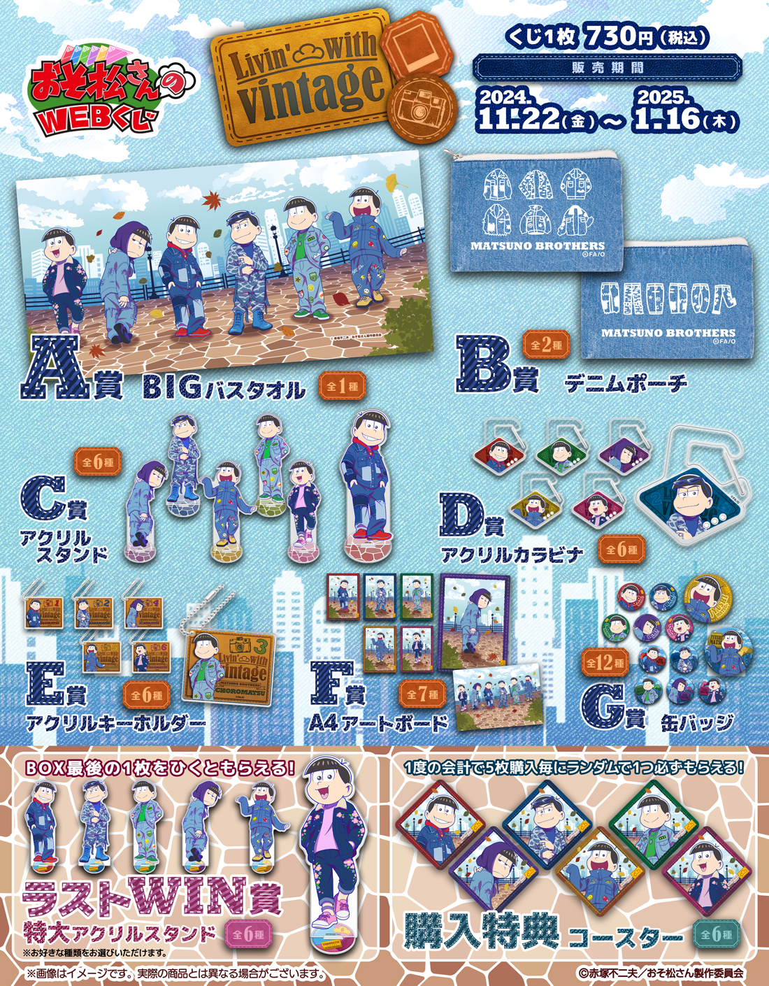 おそ松さんのWEBくじ第24弾『Livin' with vintage』の紹介画像