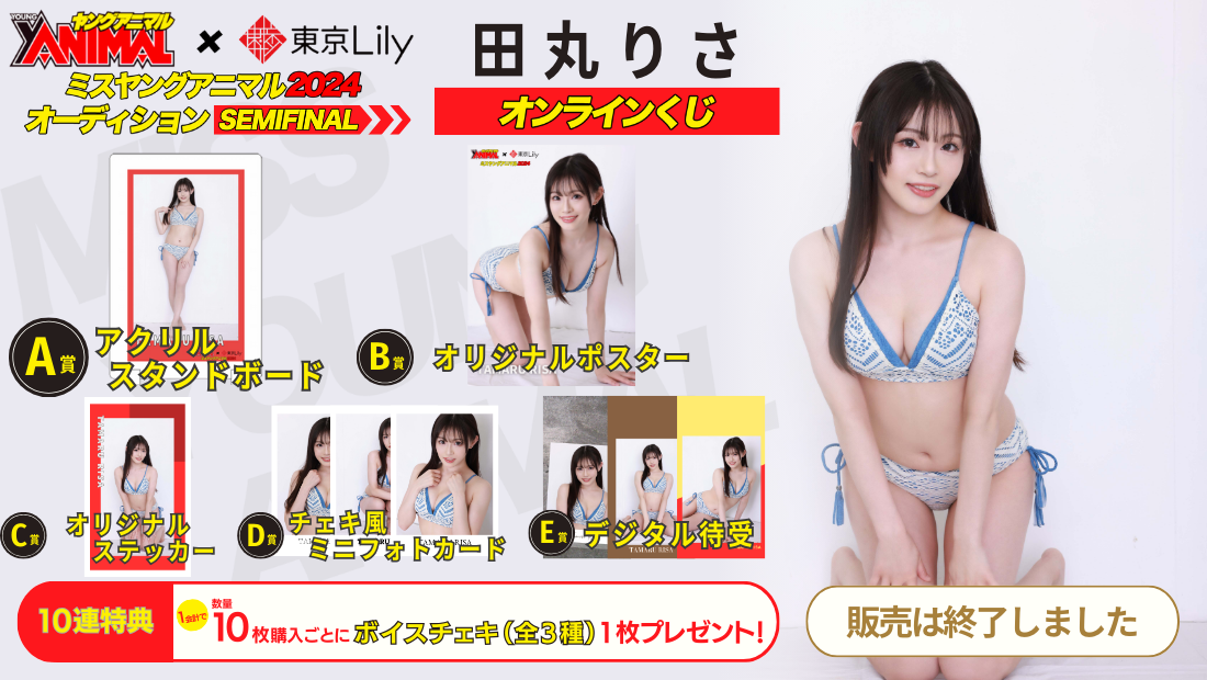 田丸りさ「ミスヤングアニマル2024」セミファイナルステージオンラインくじの画像