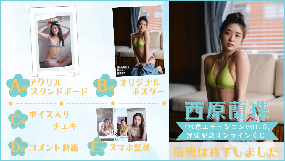 西原蘭珠「水色エモーション vol.3」発売記念オンラインくじの画像