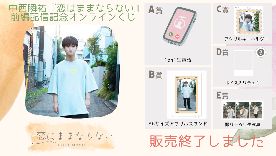 中西瞬祐「恋はままならない」前編配信記念オンラインくじのメイン画像
