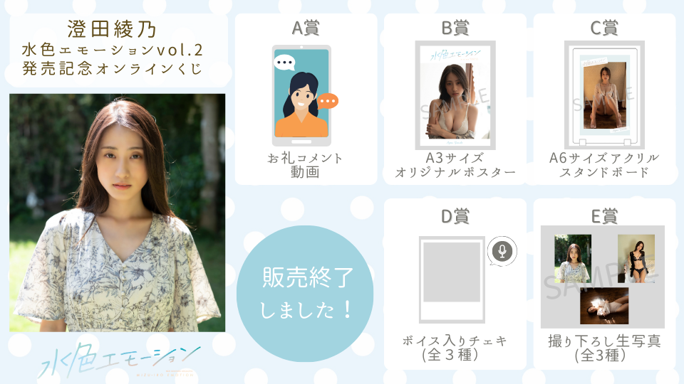 澄田綾乃 水色エモーションvol.2 発売記念オンラインくじの画像