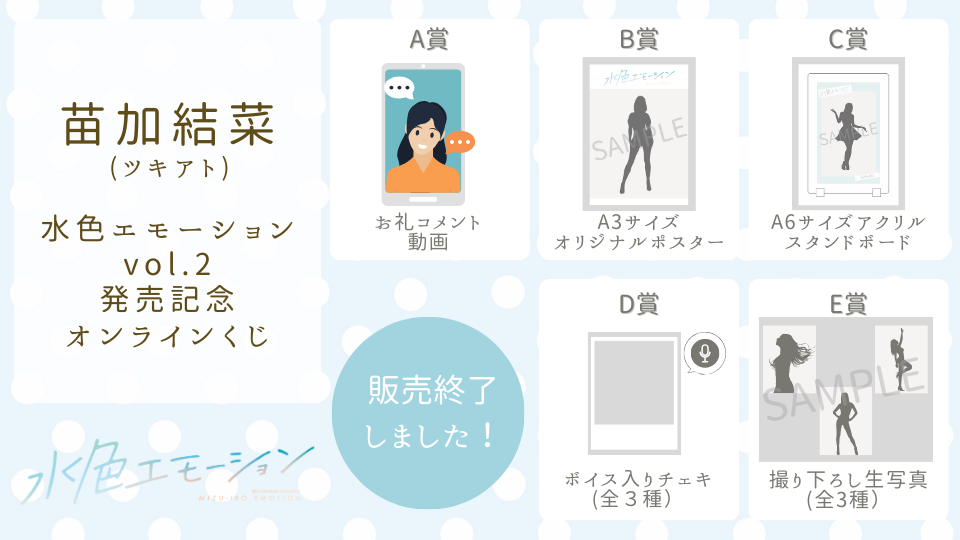 苗加結菜(ツキアト) 水色エモーションvol.2 発売記念オンラインくじの画像