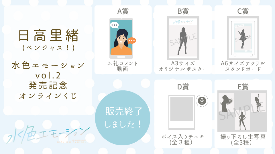 日高里緒(ベンジャス！) 水色エモーションvol.2 発売記念オンラインくじの画像