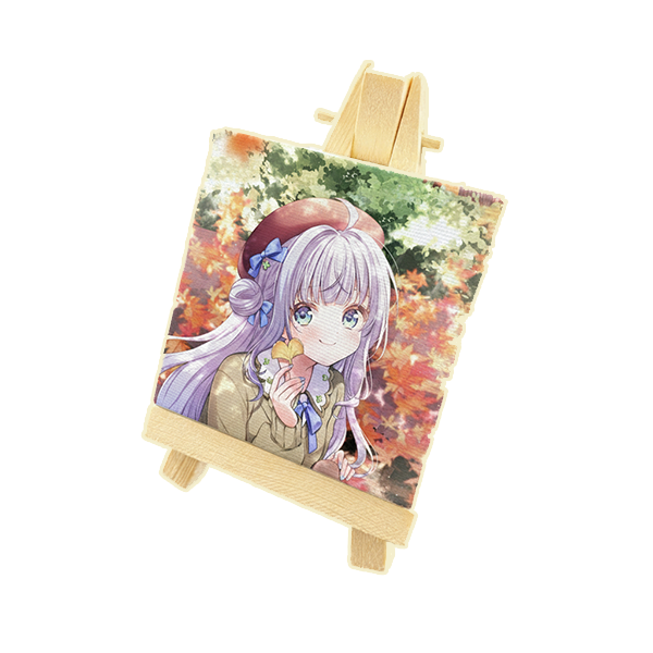 直筆サイン入りミニキャンバス（イーゼル付き）の画像