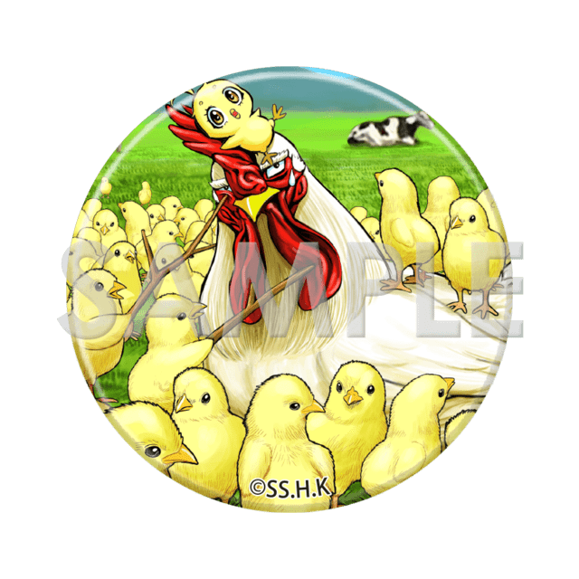 缶バッジ　(ヒヨコに囲まれて)の画像