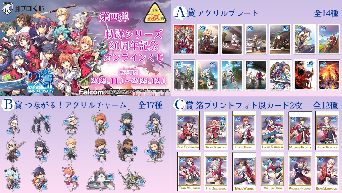 Falcom 軌跡シリーズ20周年記念くじ第四弾の紹介画像