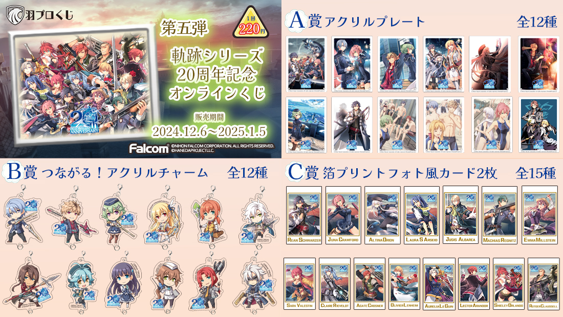 Falcom 軌跡シリーズ20周年記念くじ第五弾の紹介画像
