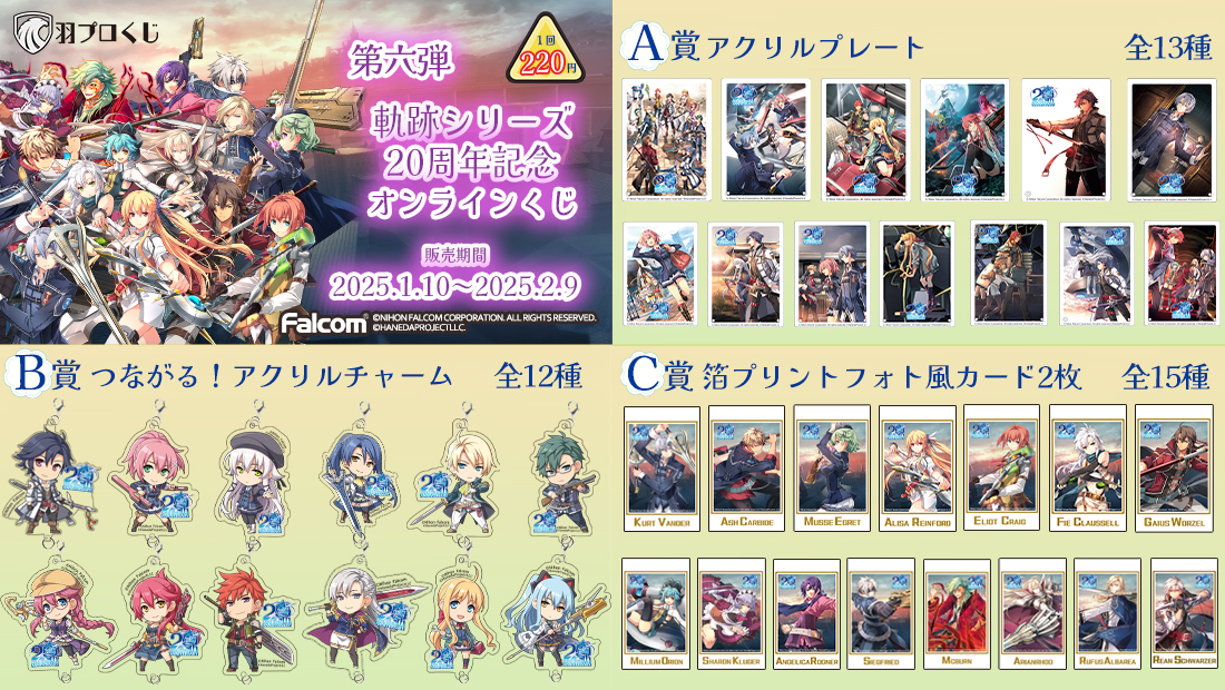Falcom 軌跡シリーズ20周年記念くじ第六弾の紹介画像
