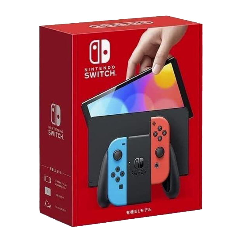 S賞　Nintendo 任天堂 Switch有機ELモデル(有机EL款) スイッチ Joy-Con(L)/(R) (L) ネオンブルー/(R) ネオンレッド本体セット ネオンレッドの画像