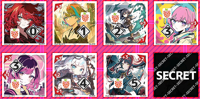 オリジナルシール7種+シークレット1種の画像